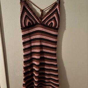 Lulu's Warm Brown Halter Knit Dress